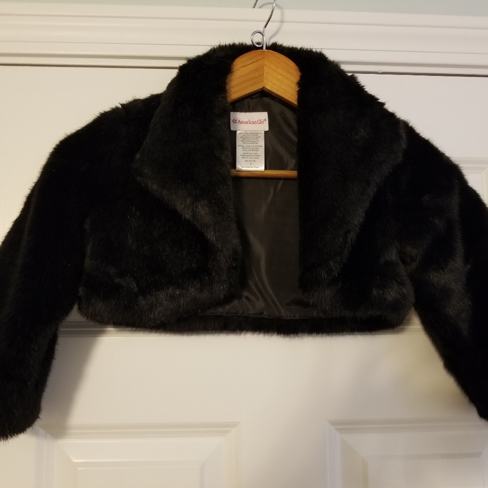 Girls faux fur black jacket